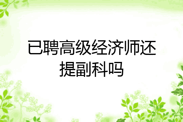 已聘高级经济师还提副科吗