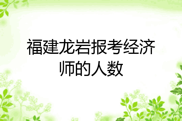 福建龙岩报考经济师的人数