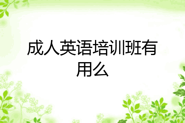 成人英语培训班有用么