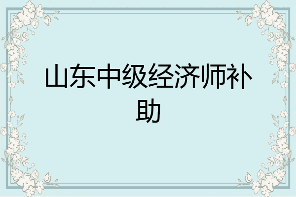 山东中级经济师补助