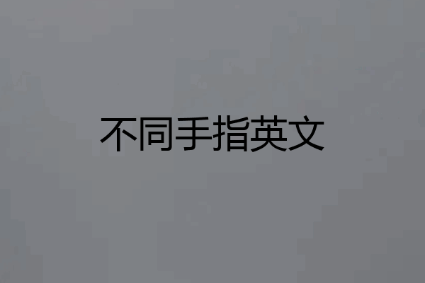 不同手指英文