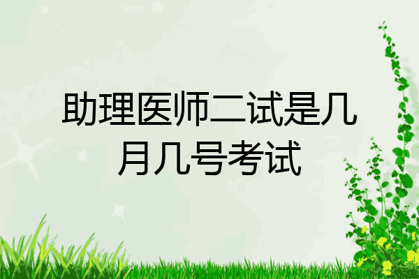 助理医师二试是几月几号考试