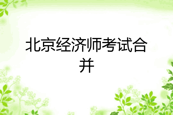 北京经济师考试合并
