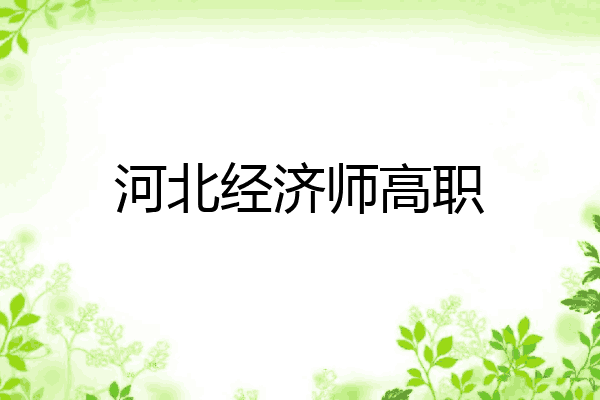 河北经济师高职