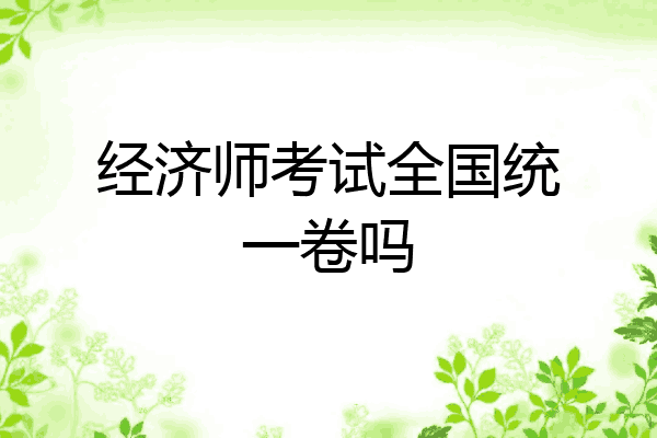 经济师考试全国统一卷吗