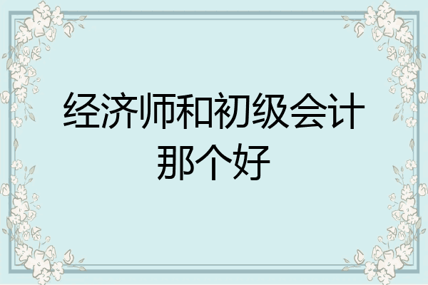 经济师和初级会计那个好