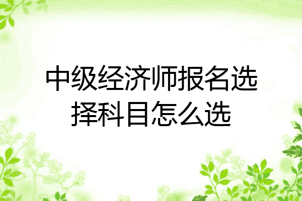 中级经济师报名选择科目怎么选