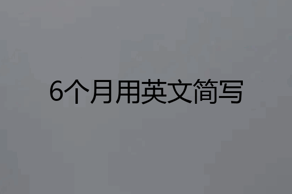 6个月用英文简写