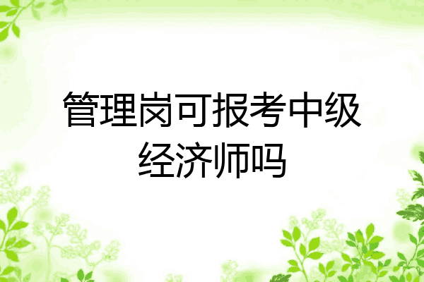 管理岗可报考中级经济师吗