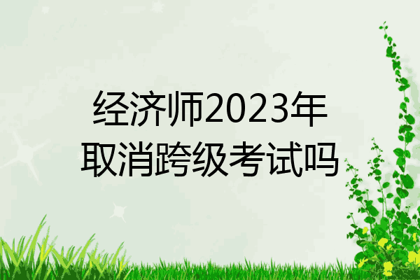 经济师2023年取消跨级考试吗