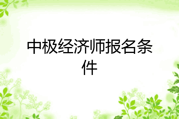 中极经济师报名条件