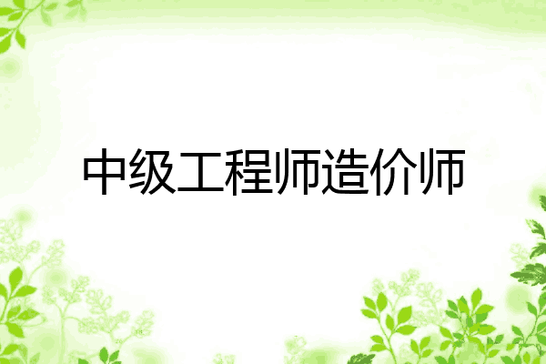 中级工程师造价师