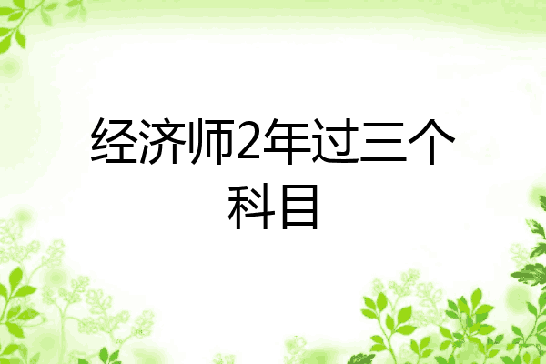 经济师2年过三个科目