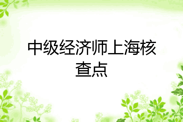 中级经济师上海核查点