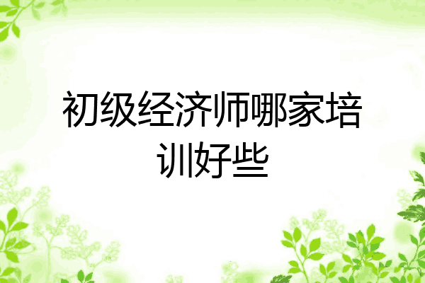 初级经济师哪家培训好些