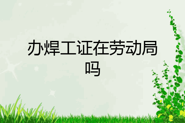 办焊工证在劳动局吗