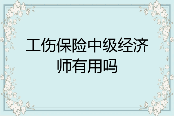 工伤保险中级经济师有用吗