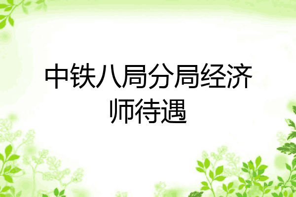 中铁八局分局经济师待遇