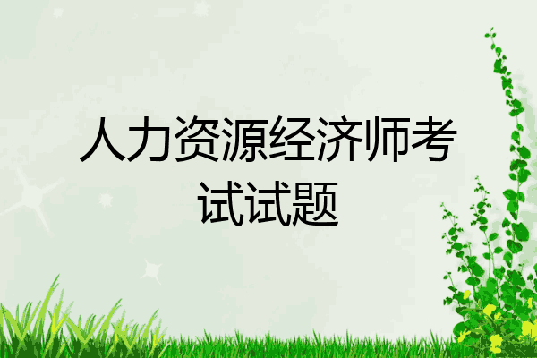 人力资源经济师考试试题