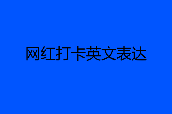 网红打卡英文表达