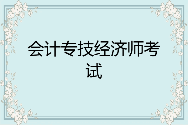 会计专技经济师考试
