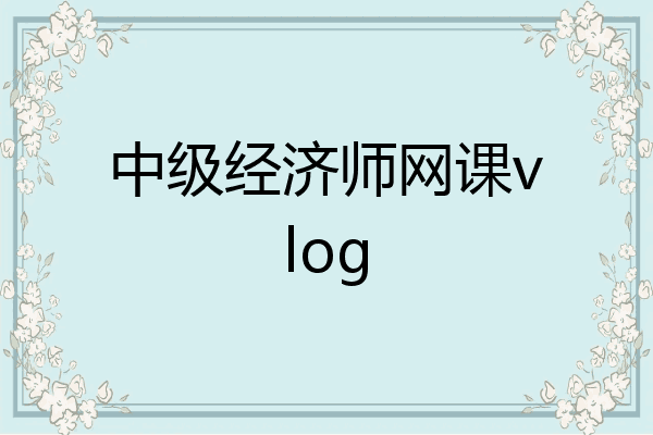 中级经济师网课vlog