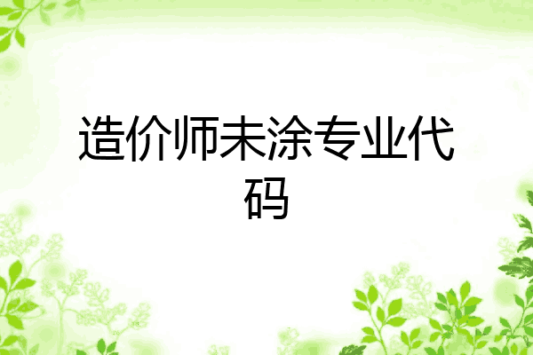造价师未涂专业代码