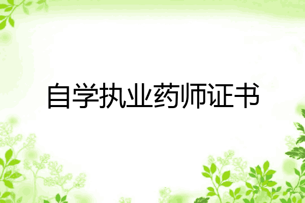 自学执业药师证书