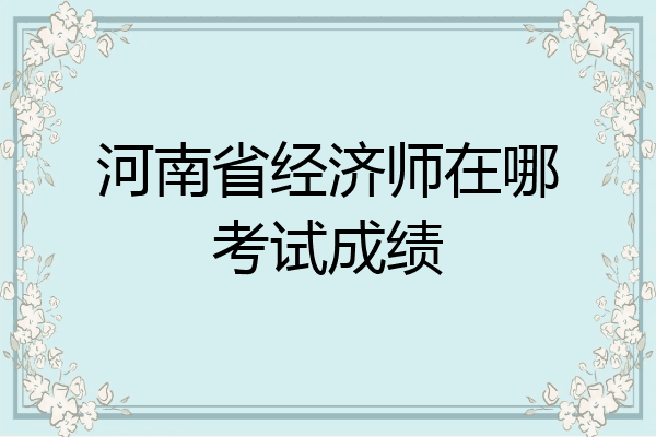 河南省经济师在哪考试成绩