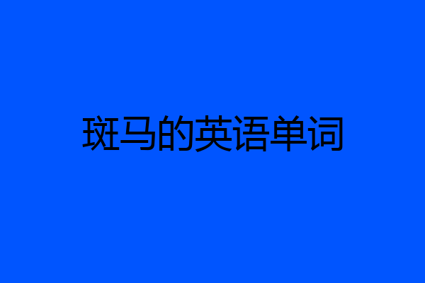 斑马的英语单词
