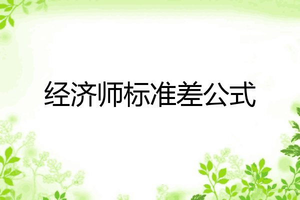经济师标准差公式