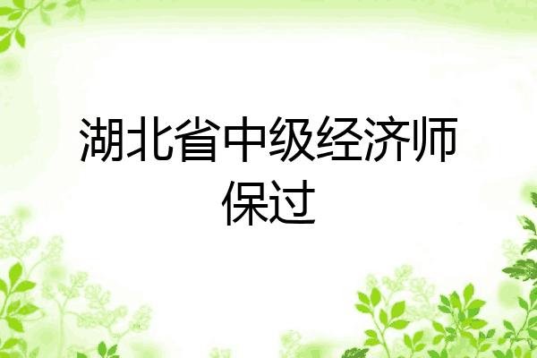 湖北省中级经济师保过