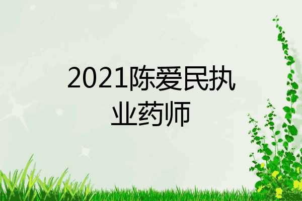 2021陈爱民执业药师