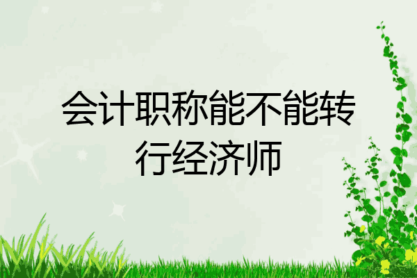 会计职称能不能转行经济师