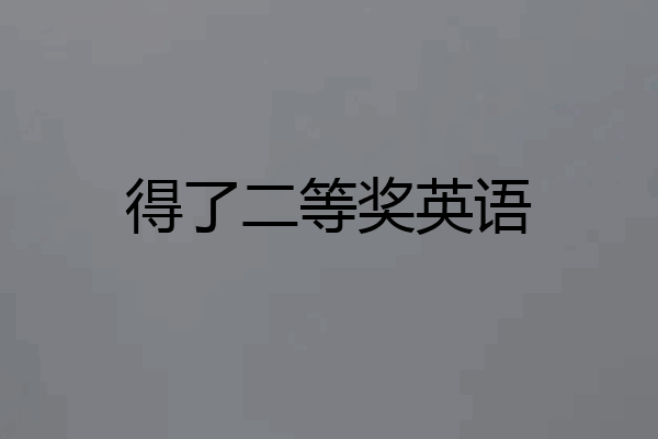 得了二等奖英语