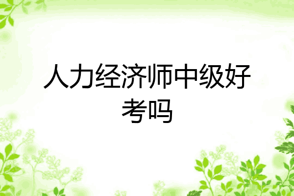 人力经济师中级好考吗