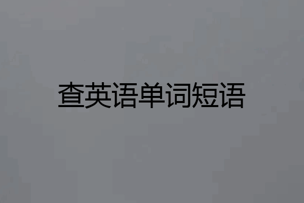 查英语单词短语