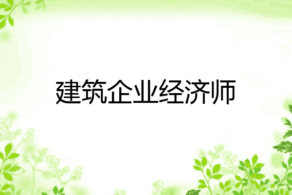 建筑企业经济师