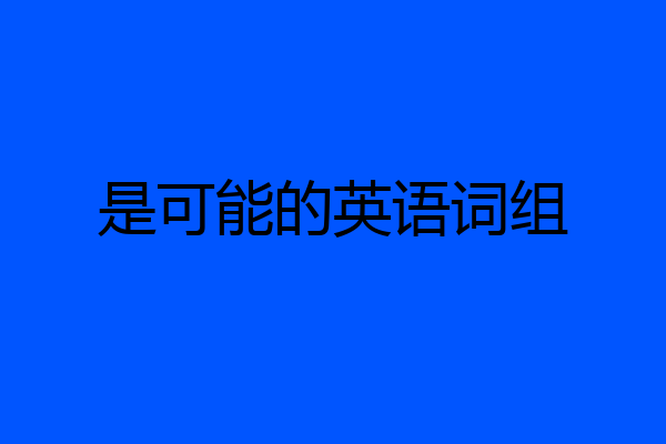 是可能的英语词组