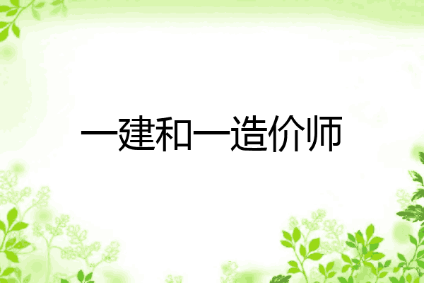 一建和一造价师