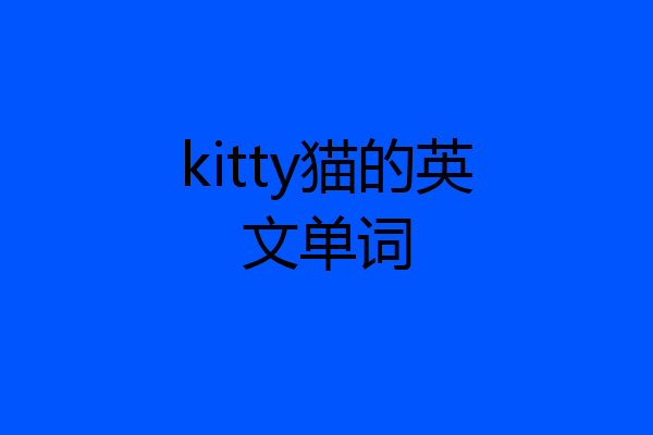 kitty猫的英文单词