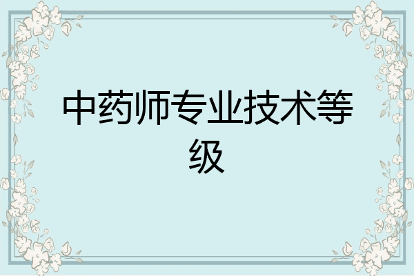 中药师专业技术等级
