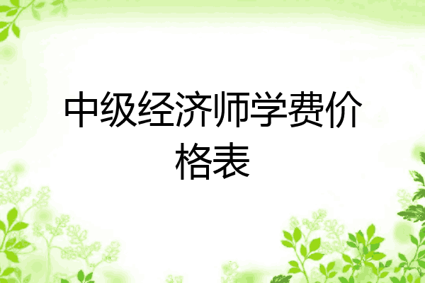 中级经济师学费价格表