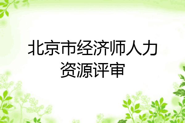 北京市经济师人力资源评审