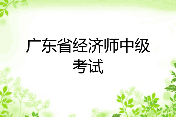 广东省经济师中级考试