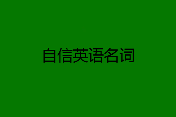 自信英语名词