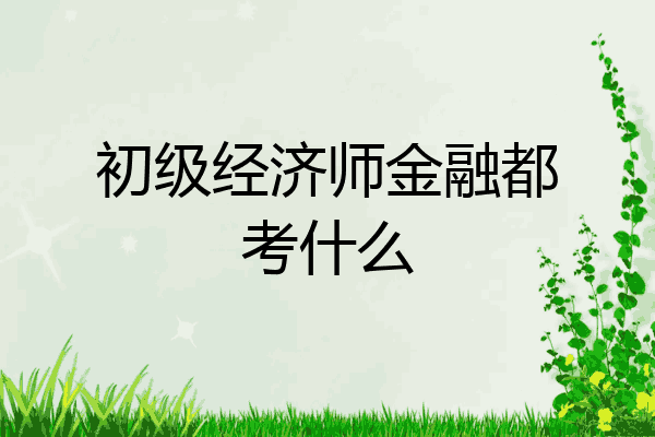 初级经济师金融都考什么