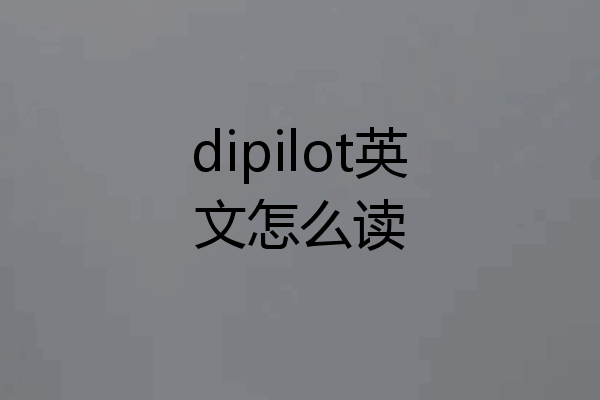 dipilot英文怎么读