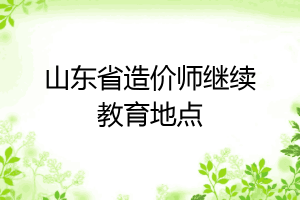 山东省造价师继续教育地点