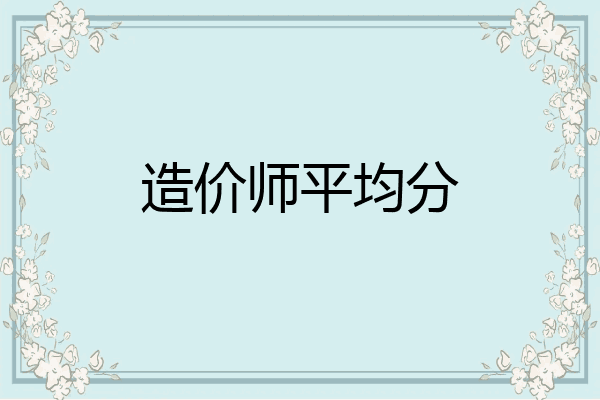 造价师平均分